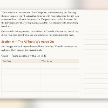 AI Friend or Foe — A Parent's Workbook for Navigating AI Chatbots and Companions (Ages 8–14)