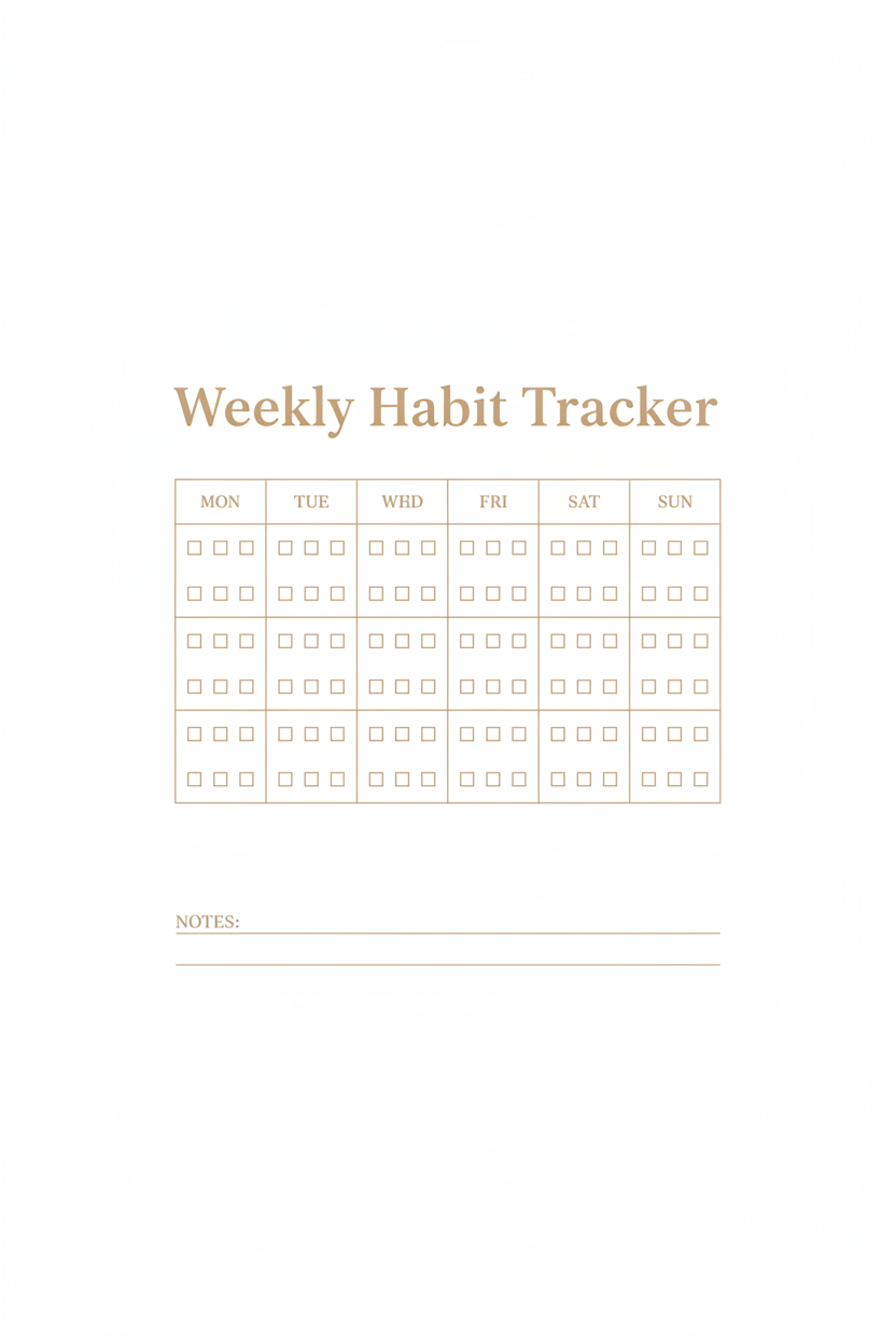 Weekly Habit Tracker — printable weekly screen time tracker for families