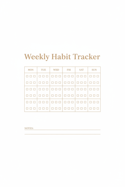Weekly Habit Tracker — printable weekly screen time tracker for families