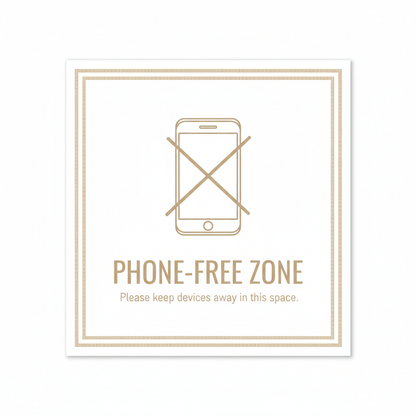 Phone-Free Zone Sign — printable wall sign for device-free spaces