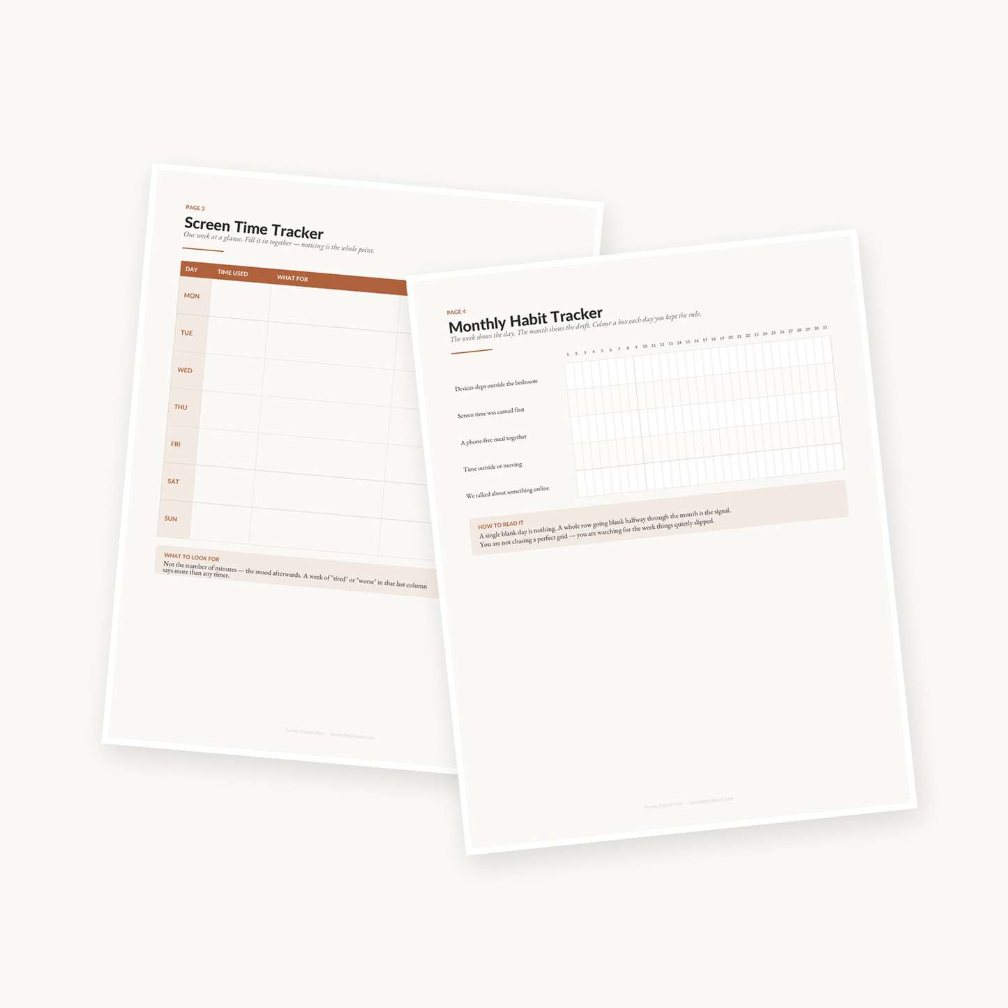 Family Digital Pact Kit — Printable Screen-Time System for Kids Ages 8–14